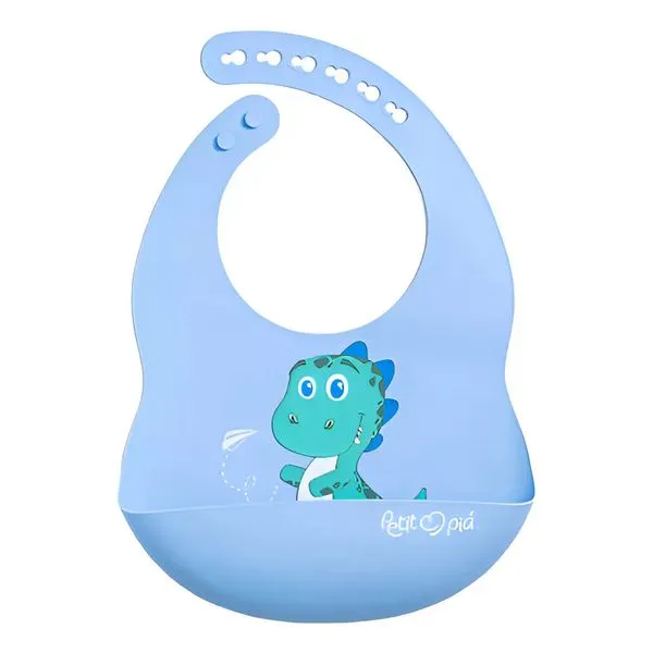 Babador Silicone Cata Migalhas Dinossauro Petit Pia