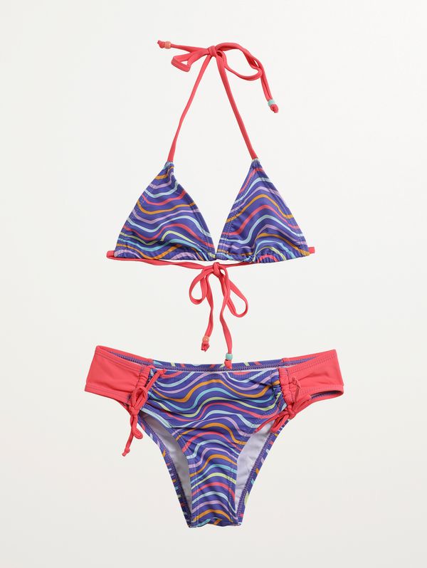 Biquíni Cortininha Juvenil Para Menina - AZUL/VERMELHO 16