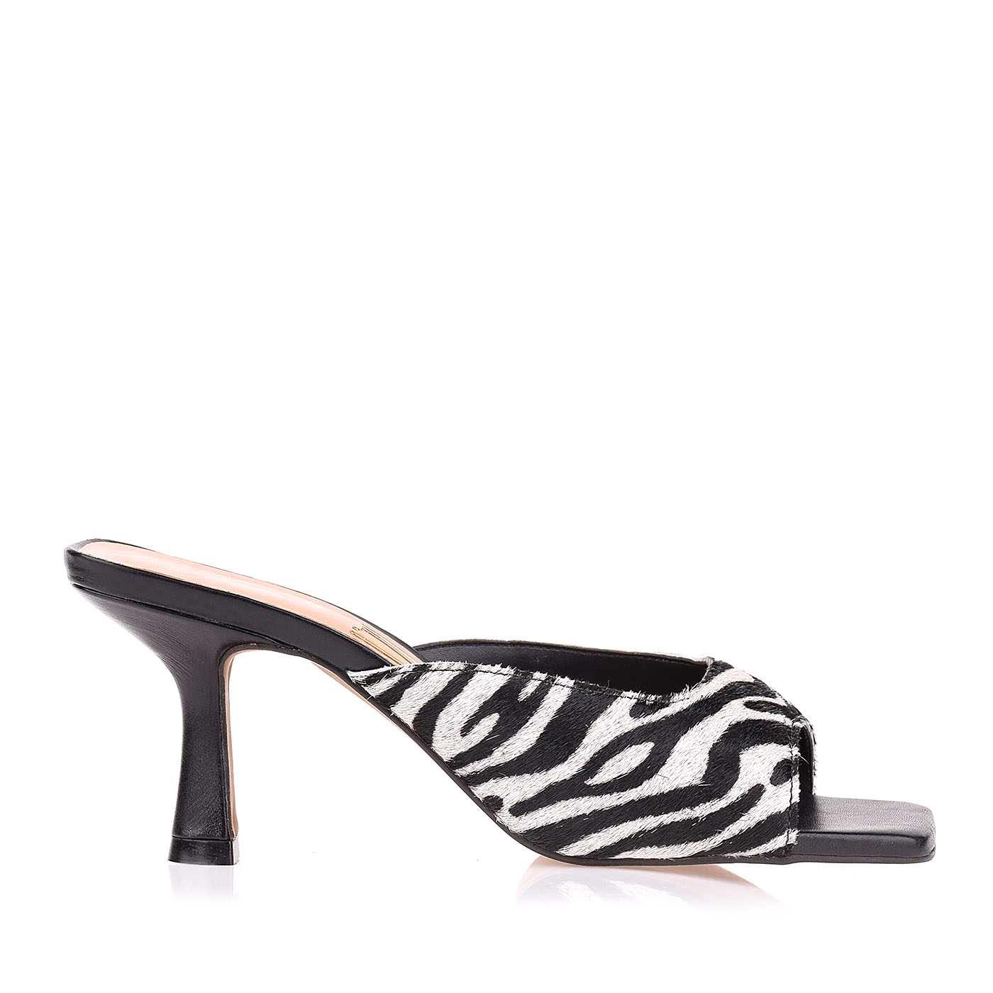Sandália Salto Médio Fur Zebra