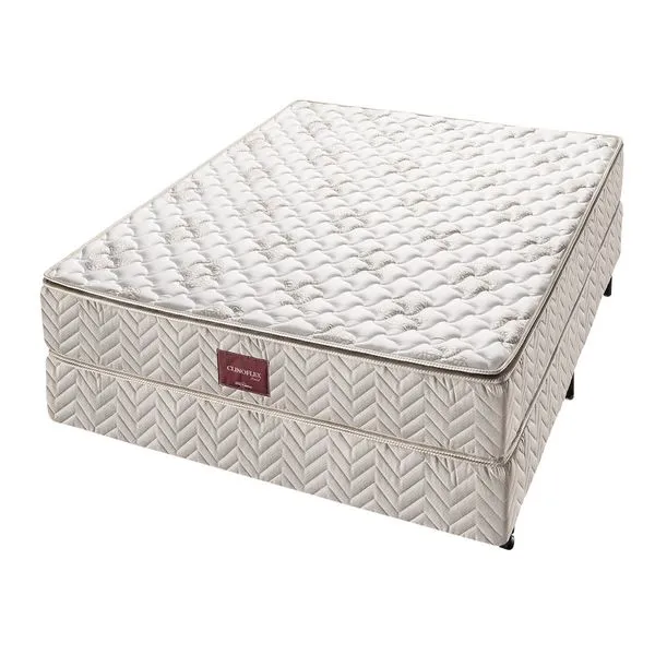 Conjunto Box Casal Espuma D45 Americanflex Clinoflex Trend 138x188x68cm