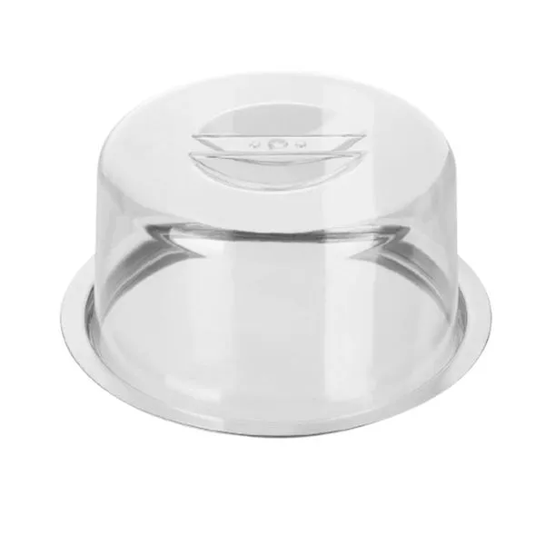Queijeira Pop Inox Com Tampa Plástica Transparente 9,5x9,5x19,5cm - Metal Forma