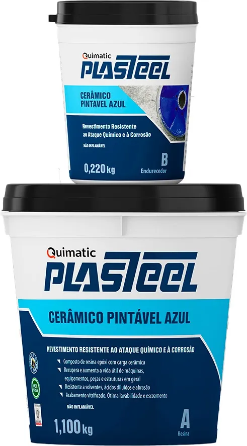 Reparo Plasteel Cerâmico 1,32Kg Azul 3x1 PC2 - Quimatic Tapmatic