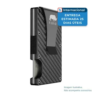 Carteira De Metal Furid Com Bloqueio RFID Carbono A-MBI