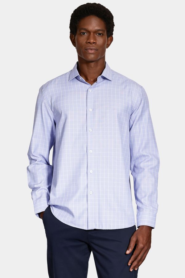 Camisa Manga Longa Regular Siena Misto Xadrez Azul - GG