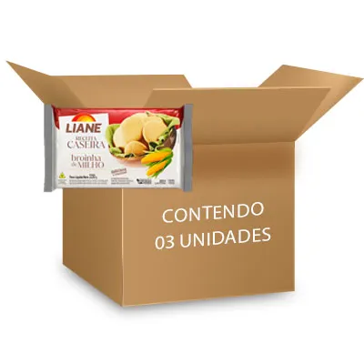 Broinhas De Milho Sem Lactose Liane Contendo 3 Pacotes De 330g Cada