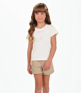 Conjunto Infantil Blusa Com Shorts Trick Nick Bege 4