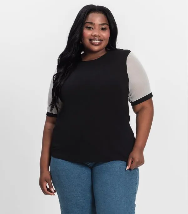 Blusa Feminina Infinita Cor Preto Plus G3
