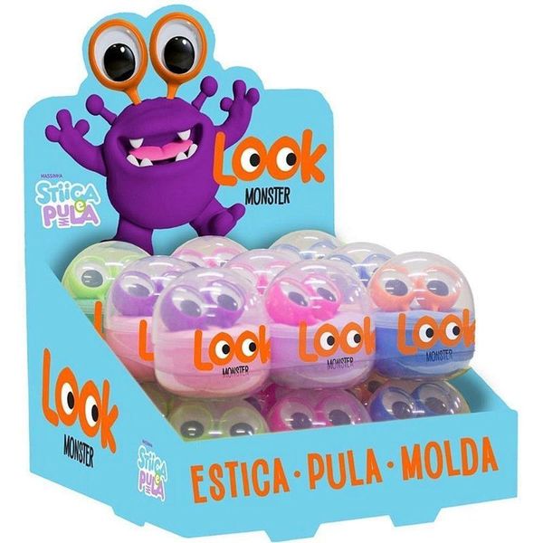 Massa de Modelar Look Monster Stica e Pula Display 18un Doce Brinquedo