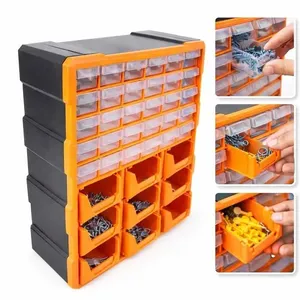 Gaveteiro Plástico 39 Gavetas Organizadora para Ferramentas e Peças Pequenas Laranja Yeet Gaveteiro Plástico 39 Gavetas para Oficina e Bancada Laranja Yeet