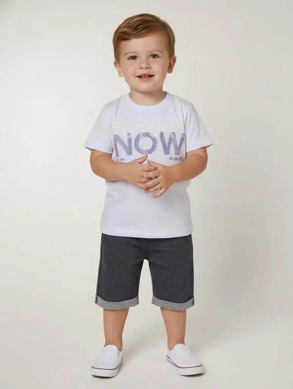 Conjunto Curto Infantil Para Menino - BRANCO 1