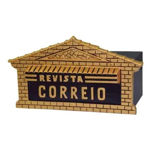 Caixa de Correio para Cartas Atlanta Detras 20x40x15cm para Contas e Revistas Dourado Metalmig Caixa de Correio para Cartas Atlanta Detras 20x40x15cm para Revistas Dourado Metalmig