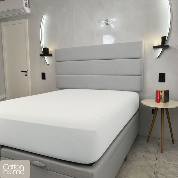 Lençol Solteiro 100% Algodão Com Elástico Decorare Off White