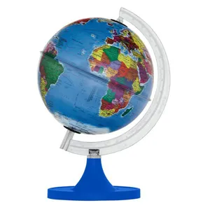 Globo Terrestre Político 21cm Gênio Iluminado com Base Azul