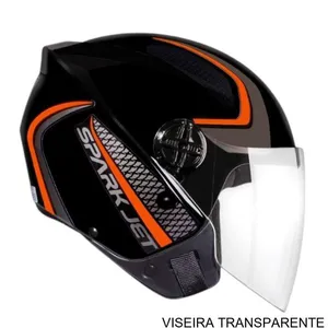 Capacete EBF Spark Jet Speed Preto E Laranja 60 (MP)