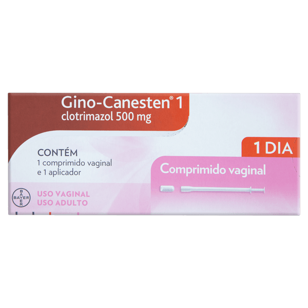 Gino-Canesten 500mg Bayer - Caixa 1 Comprimido Vaginal com Aplicador Gino-Canesten 500mg Bayer Caixa 1 Comprimido + Aplicador