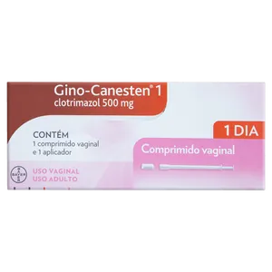 Gino-Canesten 500mg Bayer - Caixa 1 Comprimido Vaginal com Aplicador Gino-Canesten 500mg Bayer Caixa 1 Comprimido + Aplicador