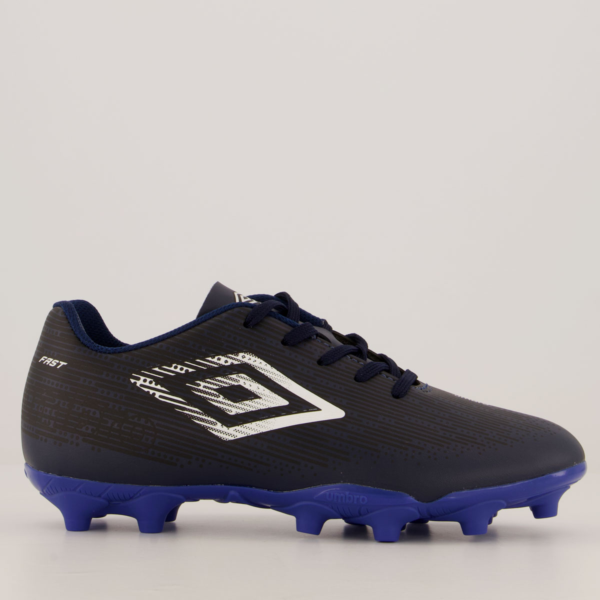 Chuteira Umbro Fast Campo Juvenil Preta e Marinho