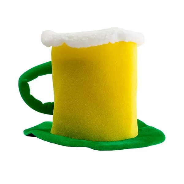 Chapéu Caneca Verde Amarelo Poliéster 30x22cm - bee
