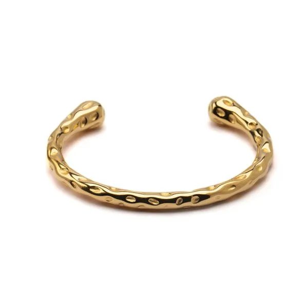 Bracelete Cuff Nayra Orgânico de Aço Dourado Dourado Único