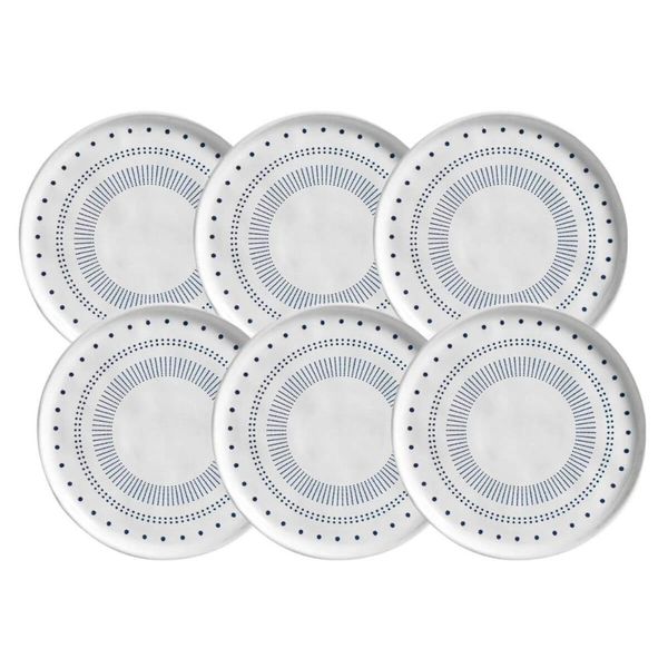 Jogo 6 Pratos para Sobremesa Doces Cerâmica Artesanal 21,5cm