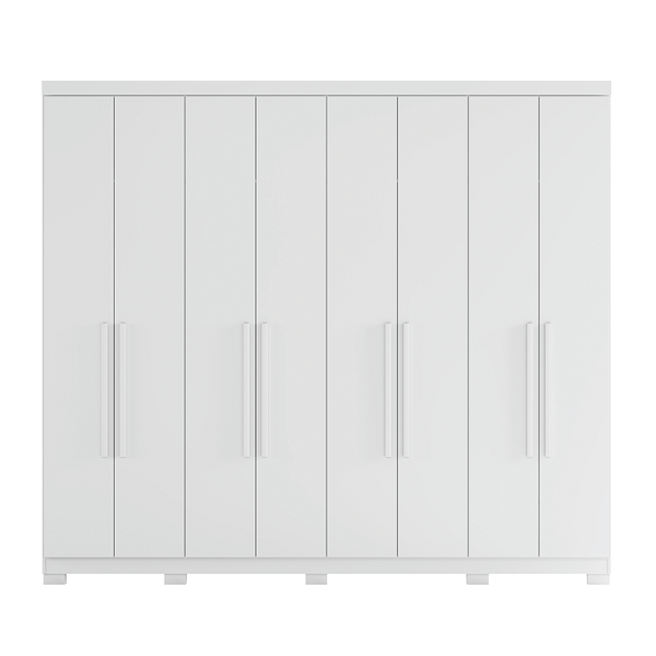 Guarda-Roupa Casal MDP 8 Portas 6 Gavetas com Pés Andirá Luxo Branco