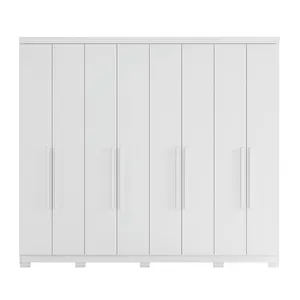 Guarda-Roupa Casal MDP 8 Portas 6 Gavetas com Pés Andirá Luxo Branco