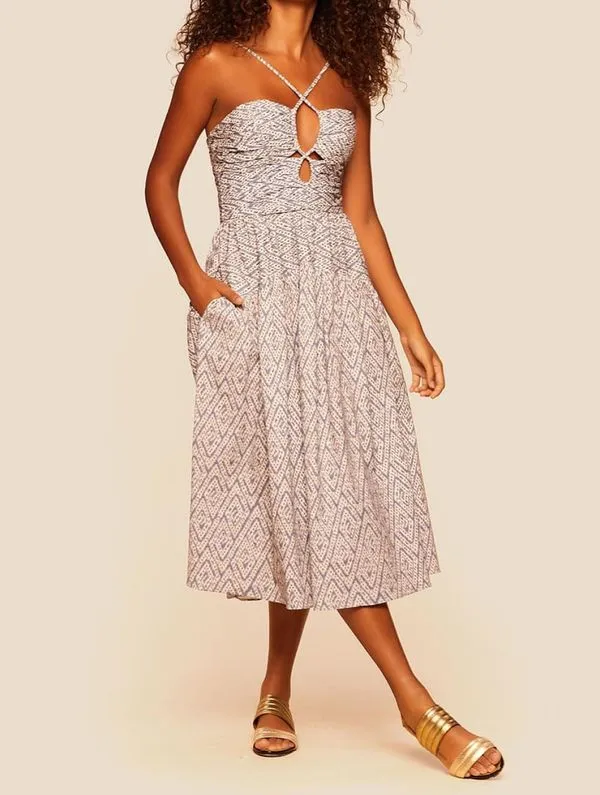 Vestido Midi Cut Out Los Cabos AZUL M