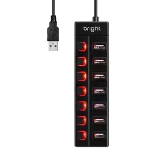 Hub Usb Plug Usb 7 Portas Preto E Vermelho (MP)