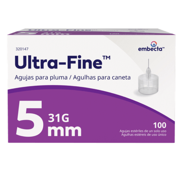 Agulhas para Caneta Embecta Ultra-Fine 5mm 100 Unidades