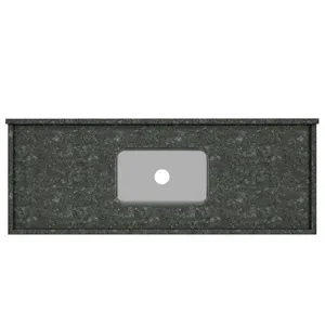 Pia para Cozinha Granito 180x56cm Kasa Granitos Pia para Cozinha Granito 180x56cm Verde Ubatuba com Cuba Central 11cm