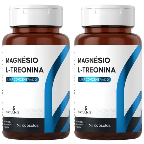 KIT 2X Magnésio L-Treonina (Treonato) Ultra Concentrado 60 cápsulas - Natulha