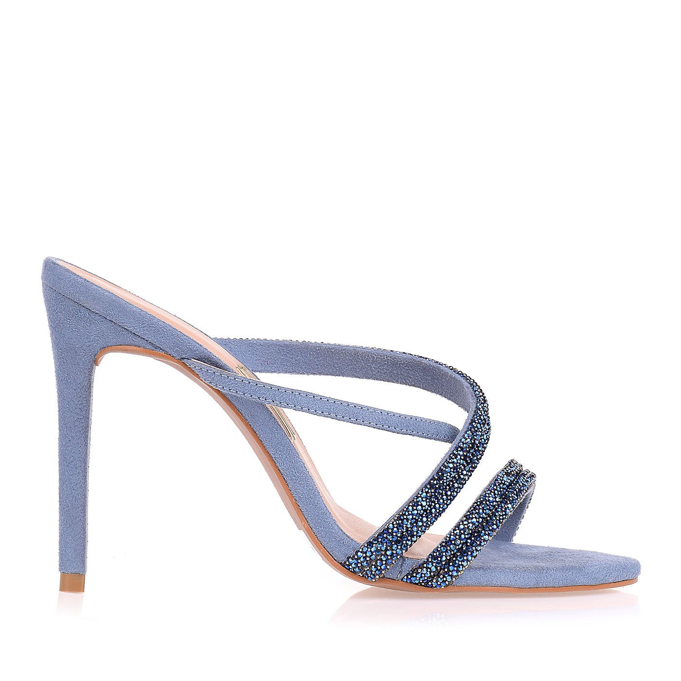 Sandália Salto Alto Camurça N.Denim