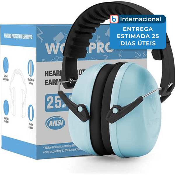 Abafador De Ouvido Infantil Workpro NR 25DB Azul A-MBI