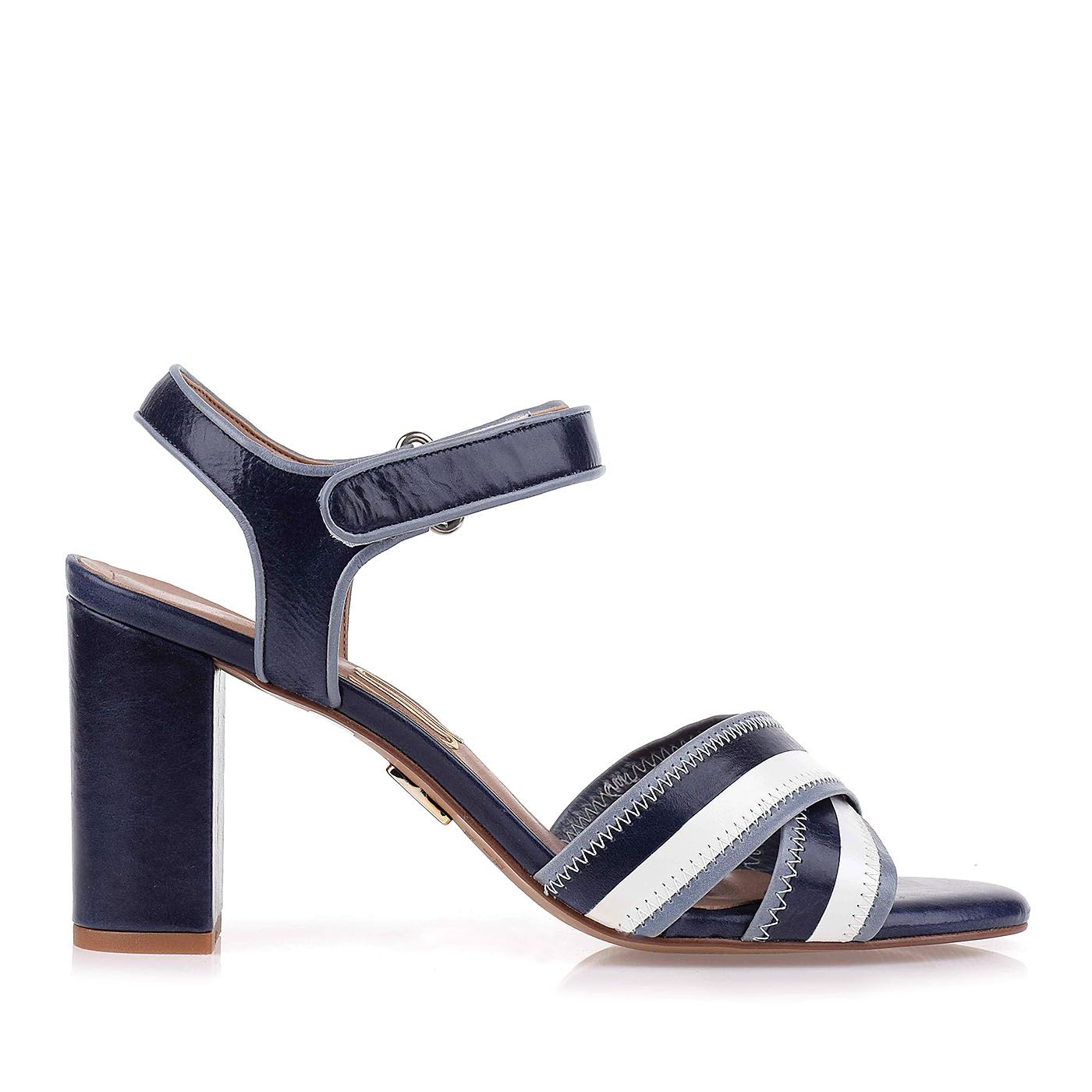Sandália Salto Médio Denim
