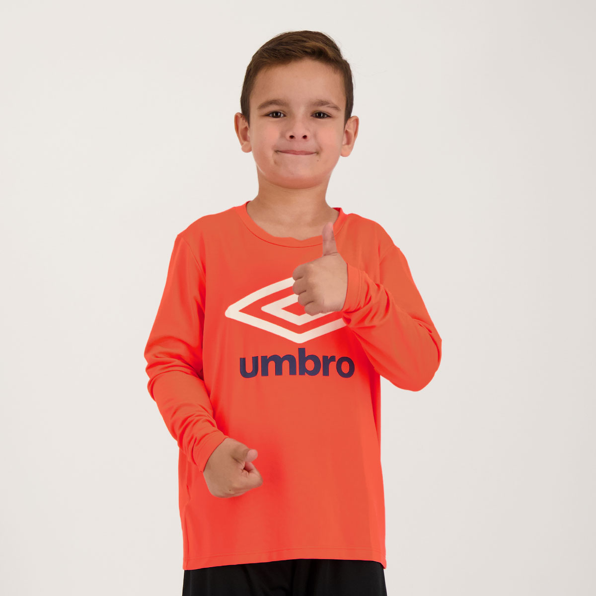 Camiseta Umbro Manga Longa Basic UV Juvenil Coral