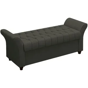 Recamier Calçadeira Bau 160 Cm Pes Mdf Ogeo Linho Sl 74 Peer Sl 74