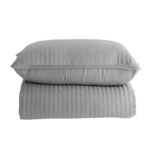 Kit Colcha Solteiro Chamonix 100% Poliéster Cinza 2 Peças 160x240cm 20386 - BecaDecor