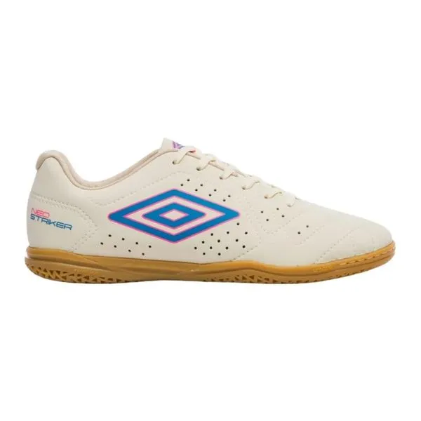 Chuteira Futsal N°43 Umbro Neo Striker II Branco E Azul (MP)