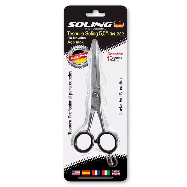 Tesoura Profissional Soling Navalha Dentada 5,5 Ref. 232