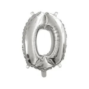 Balão Número 0 Zero 16 Polegadas Prata Brilhoso - Brdecor
