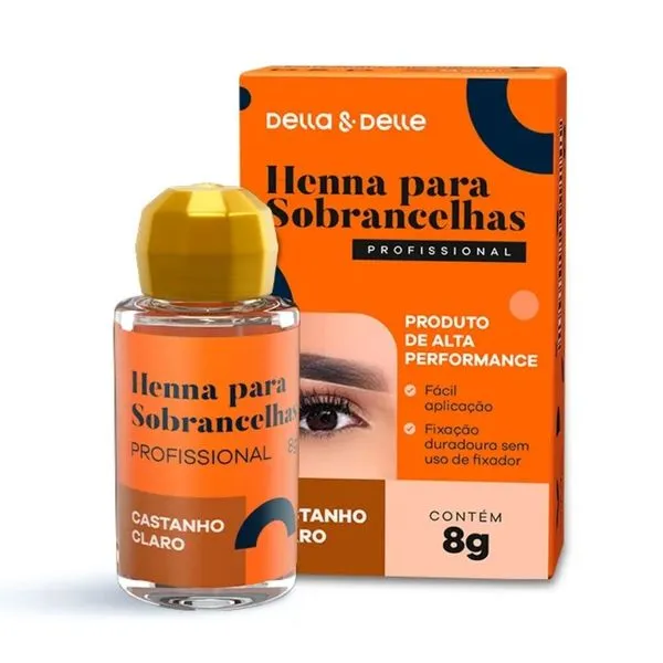 Henna Della&Delle Sobrancelhas Castanho Claro 8g