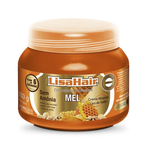 Alisante Lisa Hair Profissional Mel 550g
