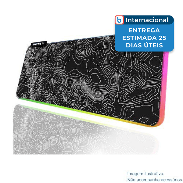 Mousepad Gamer Jmiyav Abstrato 80X30 RGB Preto A-MBI