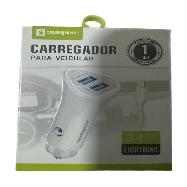 Carregador Para Veicular Sumexr Lightning SX C20 16 3.4A