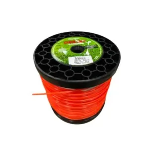 Fio de Nylon para Rocadeira Corte Preciso Formato Quadrado 2,4mm 2KG Laranja Grilon Fio Nylon Rocadeira Jardinagem Quadrado 2,4mm 2KG Laranja Grilon