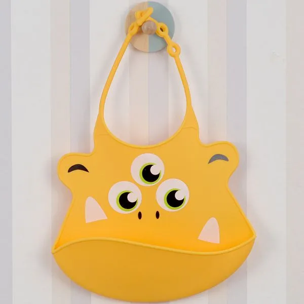 Babador de Silicone Monstrinho Laranja Laranja
