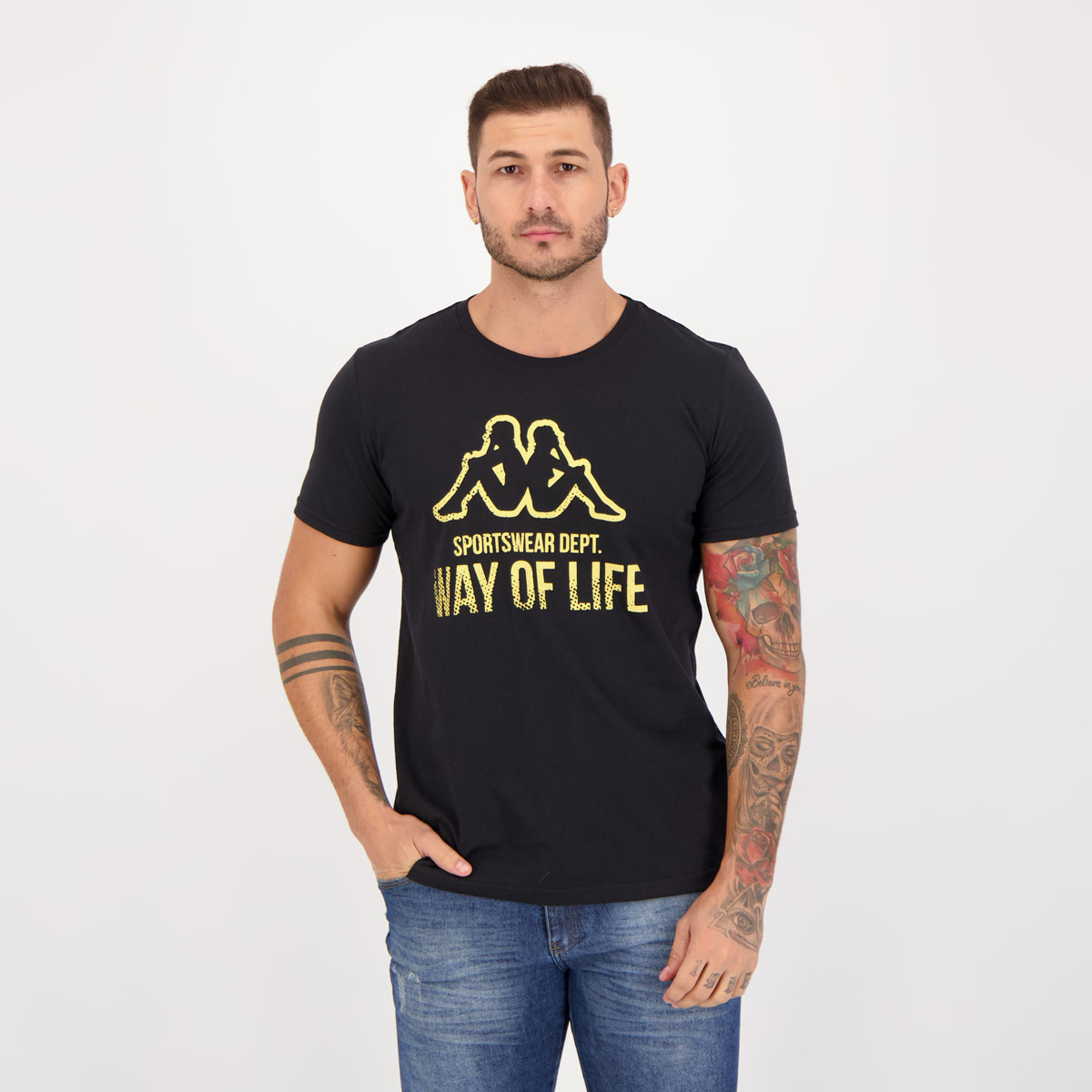 Camiseta Kappa Way Of Life Preta