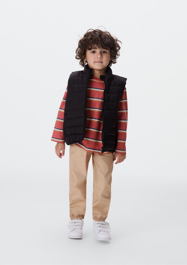 Colete Puffer Infantil Unissex Com Bolsos - Preto 006