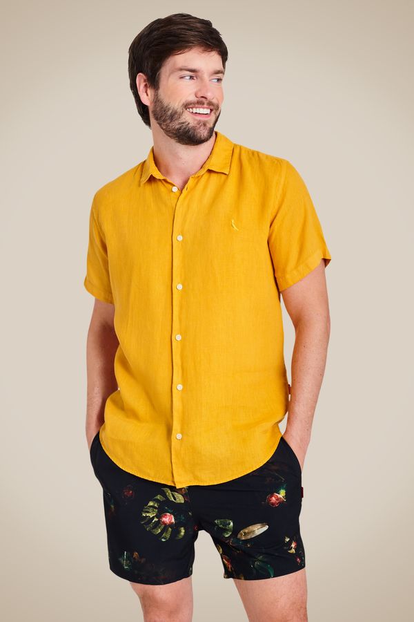 Camisa Pf Mc Linho Amarelo Gema - Gg