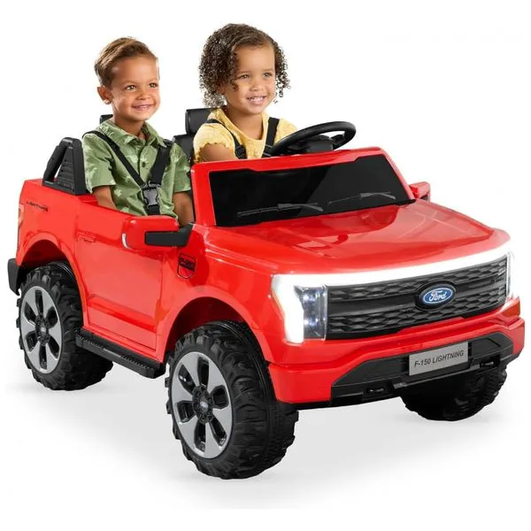 Carro Elétrico Infantil Licenciado Best Choice Products Ford F-150 Lightning 24V Vermelho, 2 Lugares, com Controle Remoto e Bluetooth
